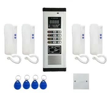 

XinSiLu Press Direct dialing non-visual building intercom system.for 4-apartments audio door phone ,ID card&Passwor unlocking