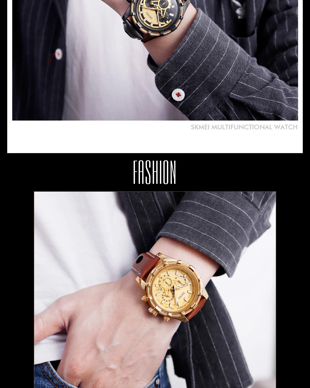 SKMEI мужские часы Топ Бренд роскошные кожаные спортивные часы модные кварцевые часы мужские водонепроницаемые часы Relogio Masculino