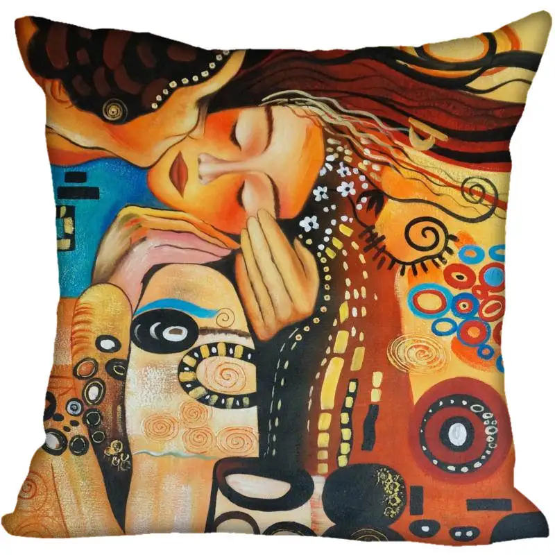 Квадратный чехол для подушки Gustav Klimt на заказ, Наволочка на молнии, чехол 40x40,45x45 см(с одной стороны - Color: Pillowcase 13
