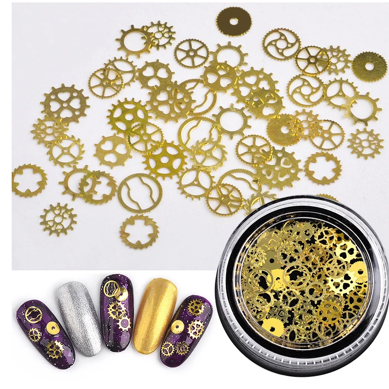 

Nail Art Rivets Studs Steampunk Nail Metal Gears Umbrella Santa Claus Elk Shape Nail Art Decoration Mixed 3D Designs Manicure