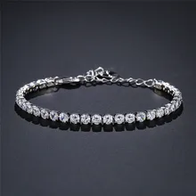 NEWBUY Роскошный прозрачный белый кубический цирконий кристалл звено цепи браслеты с подвесками для элегантных женщин трендовые женские вечерние ювелирные изделия подарок