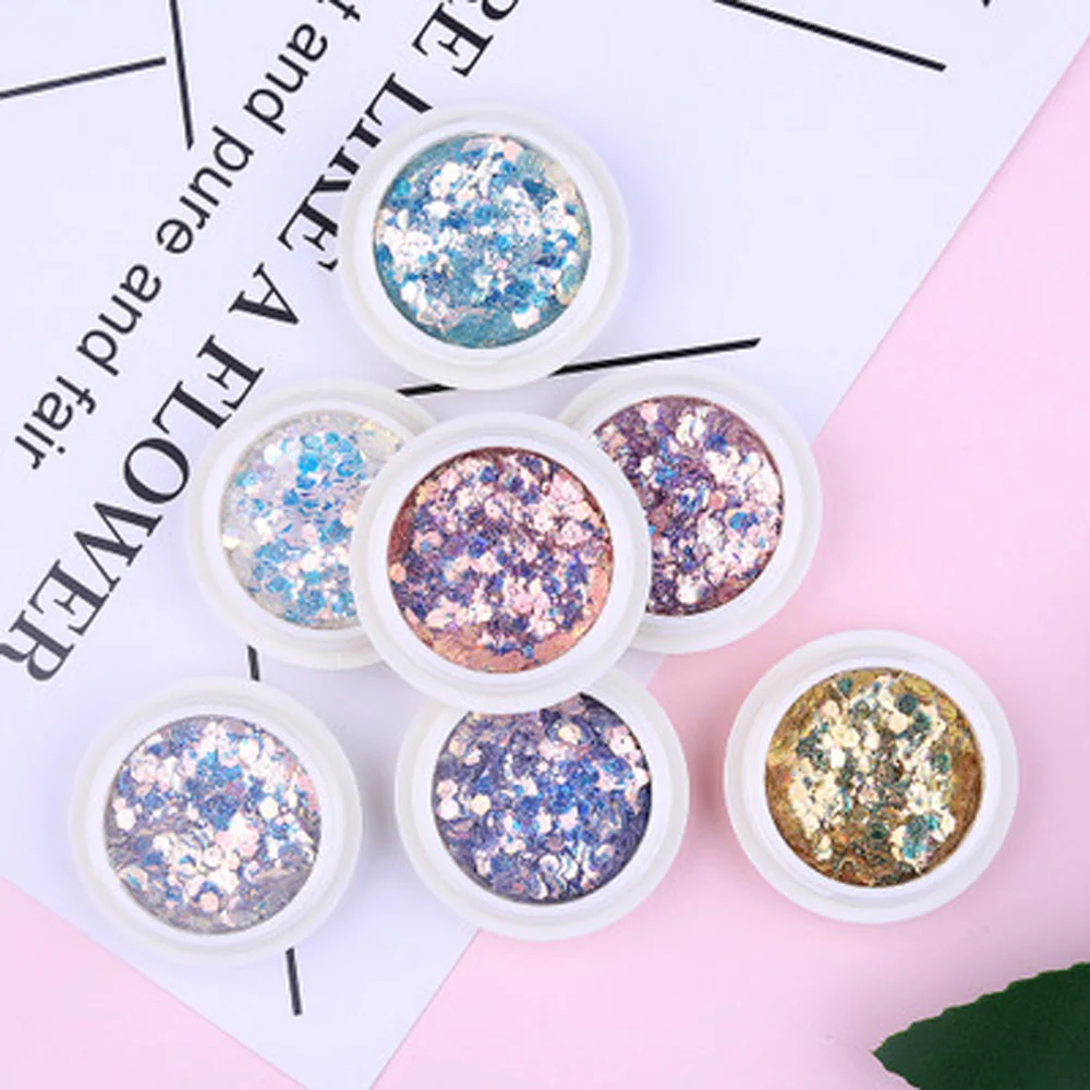 

Laser Mixed Nail Glitter Powder Sakura Sequins Shinning Colorful Nail Flakes 3d DIY Charm Dust For Nail Art Decorations