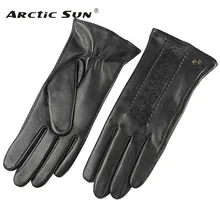 New fashion 2014  gloves EL001NR01ELMA winter gloves women wrist genuine leather gloves black lady sheepskin