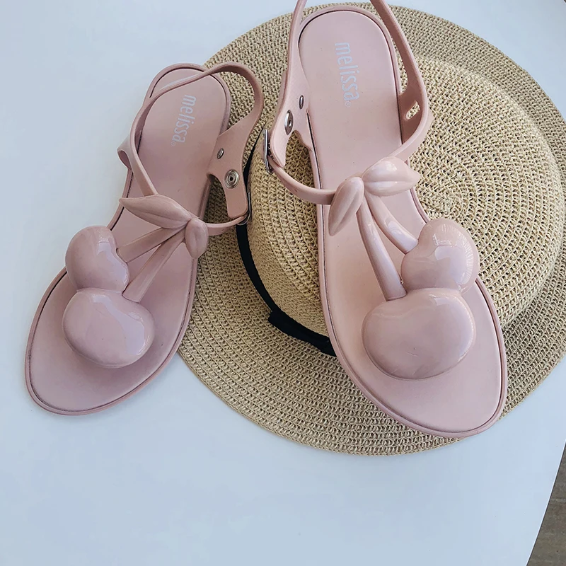 Melissa/босоножки на высоком каблуке; коллекция года; Летняя обувь на танкетке; Женские однотонные Босоножки на платформе; женская прозрачная обувь; zapatos de mujer