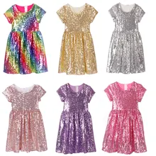 Платье с блестками для маленьких девочек; розовое платье принцессы для девочек; летнее платье для малышей; вечернее платье для маленьких девочек на свадьбу