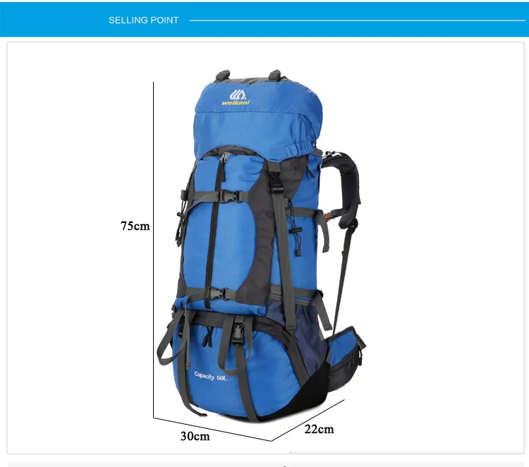 60L Открытый Отдых Пеший Туризм рюкзак с дождевик профессионального альпинизма дорожная сумка дышащий походный рюкзак