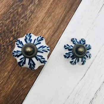 

10pc Vintage Furniture Handle Door Knobs Pumpkin Ceramic Cabinet Handles European Furniture Drawer Cupboard Kitchen Pull Handle