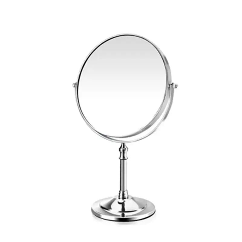 SRJ Portable Women Makeup Mirror Gold Silver Copper Vintage Floral Oval Round Handhold 2-Face Mirror Makeup Beauty Tools