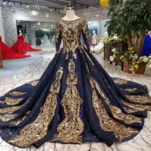 Modabelle темно-синее вечернее платье с блестками Vestidos De Mujer Fiesta Noche арабское вечернее платье с длинными рукавами Robe De Soiree