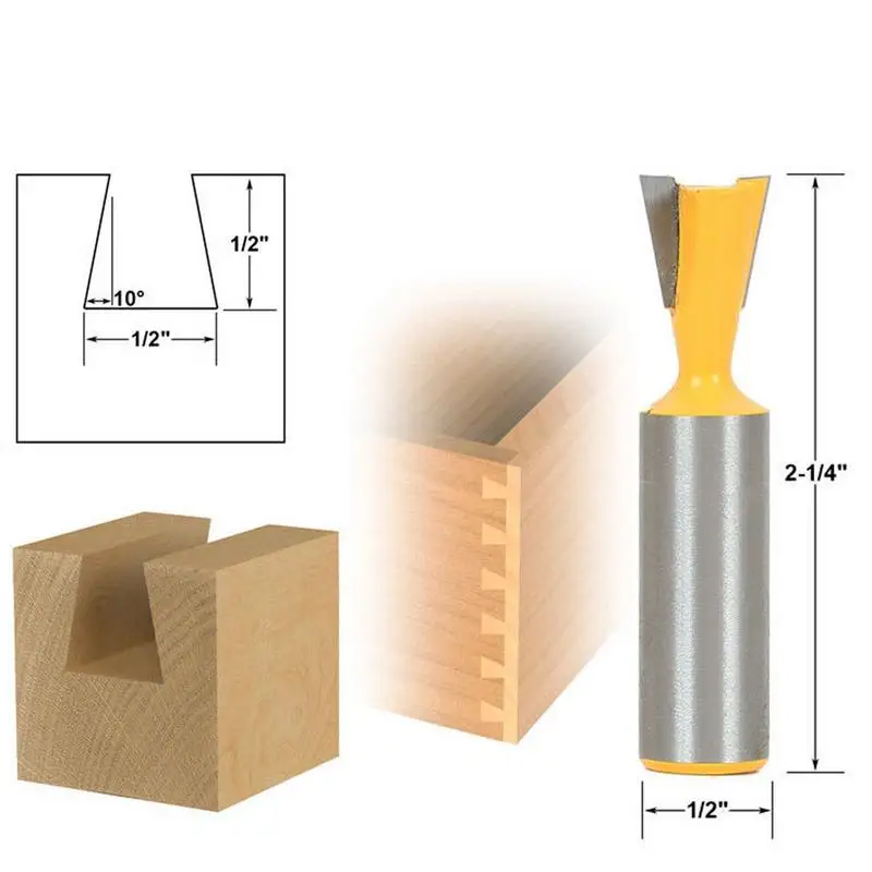 5 шт./компл. 1/2-дюймовый хвостовик маленький роутер бит ласточкин хвост для столярная Деревообработка фреза