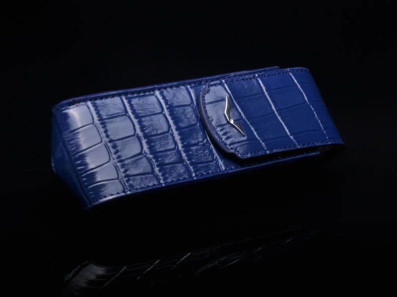 Роскошный Кожаный Модный чехол под крокодила для подписи S CEO 168 откидная крышка чехол для телефона чехол s для Vertu K7 K8 чехол - Цвет: Blue