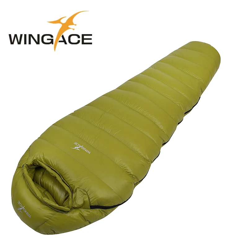 Free Shipping  WINGACE Winter Sleeping Bag Adult Filling 4000g Duck Down Warm Mummy Outdoor Camping Duck Down Slee