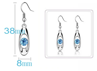 Комплект из колье и серёг с кристаллами|necklace earrings jewelry set|brand setsfashion set |