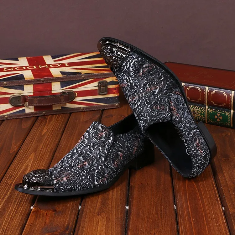 CH.KWOK Autumn Oxfords Red Colorful Floral Printed Wedding Shoes