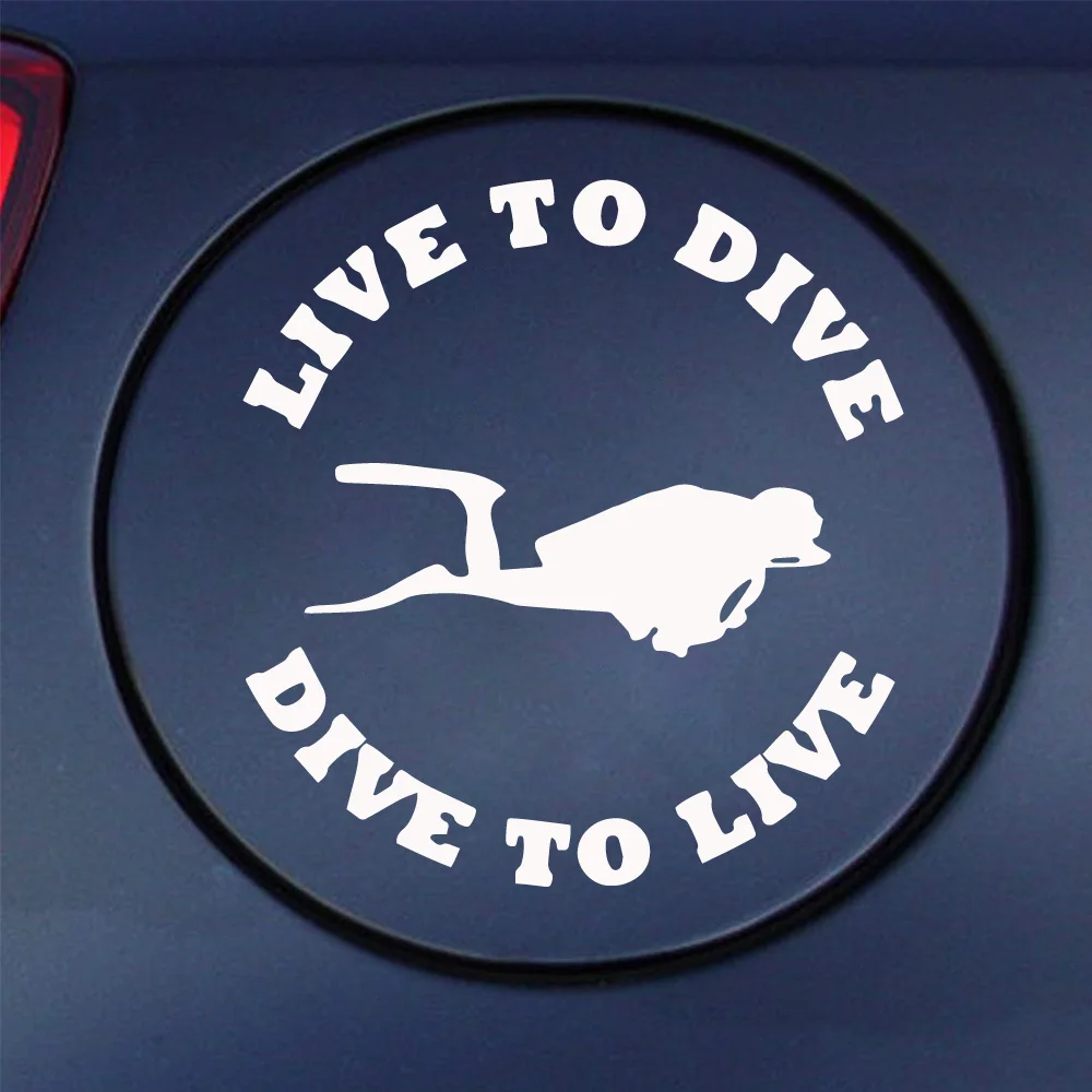 

Lovely Live To Dive Car Stickers Decal Car Styling Motorcycle Body Cool Covers Black/Silver