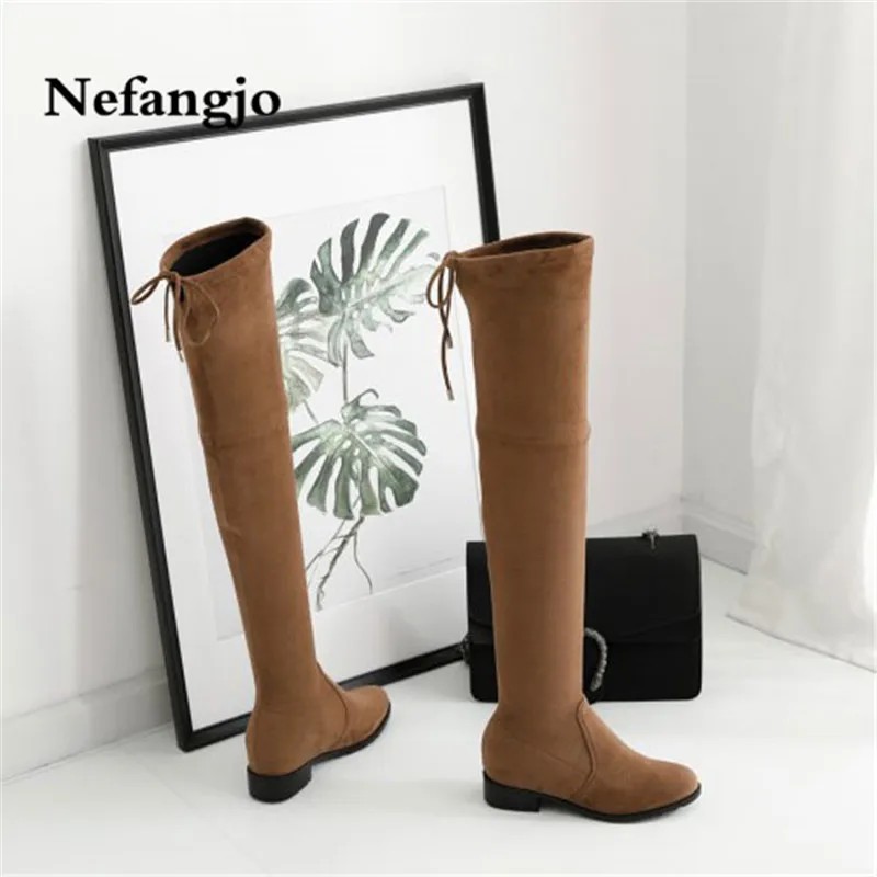 

Nefangjo 2018 Women Shoes Winter Hot Sale Full Genuine Leather Over-The-Knee Keep Warm Fashion Casual Street Style Women Boots