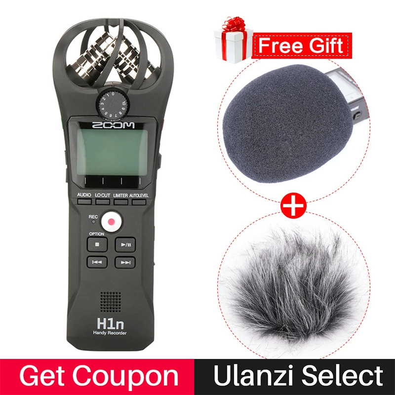 

ZOOM H1N Pen Handy Audio Voice Recorder Interview Video Stereo Microphone for Canon Nikon DSLR Camera w Boya BY-M1 Microfone
