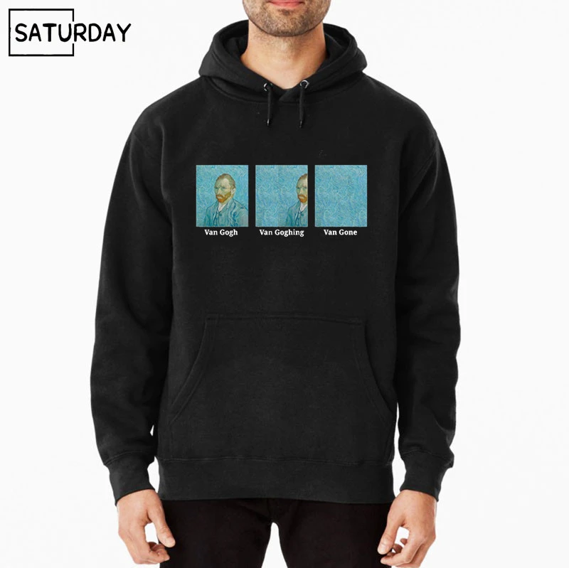 con capucha de Van Gogh Goghing Van Gone para hombre mujer, ropa de calle Harajuku, color negro|Sudaderas con y sudaderas| - AliExpress