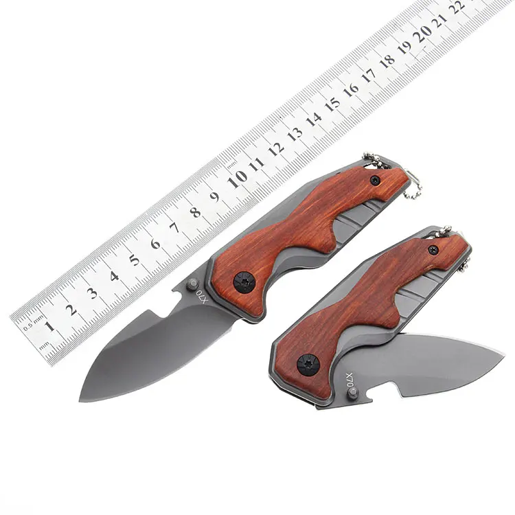 

stainless steel Blade Survival Knife Folding Knife Wooden Handle Pocket Hunting Tactical Knives Camping Outdoor EDC Tools