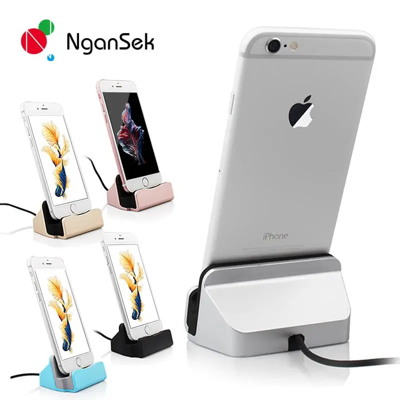 Dock For Apple iPhone 5 5S SE 6 7 6s Plus 7Plus High Quality Sync Data Charging Dock Station Desktop Docking Charger USB Cable
