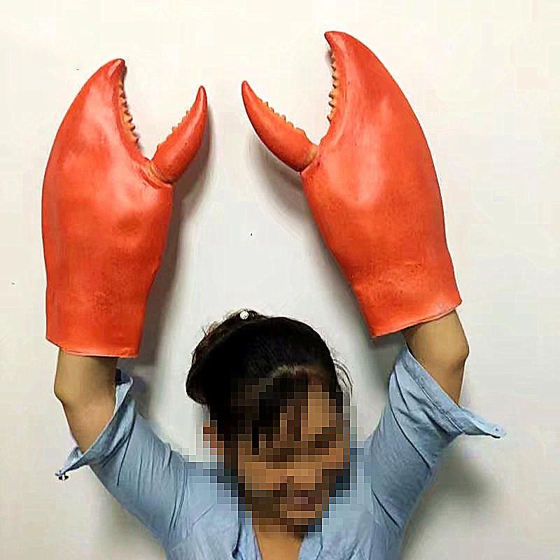 

Creative individuality whimsy cartoon loveliness Crab claws latex gloves Big pliers Keep warm gloves female gift Live stream