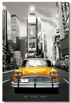 

Custom Canvas Wall Decor The NY Tax NO.1 Poster New York Yellow Cab Stickers Mural Times Square Wallpaper Bar Cafe Decals #0044#