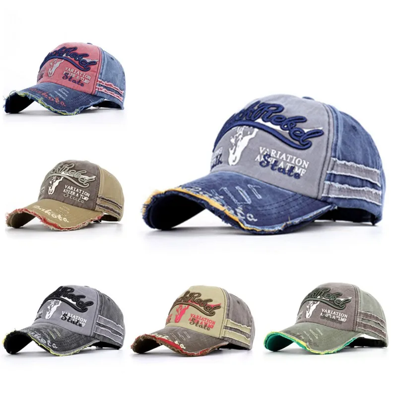 

2019 high quality Fashion retro hat washed old worn side wearing a golf cap visor men and women new golf cap (7 colors)