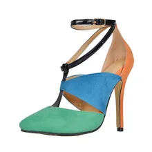 Mix Color Women Sandal High Heel Stilettos Open Toe Shoes Women Fashion Sandal 2016 Lace-up Covered Heel Black Hollow Out Side