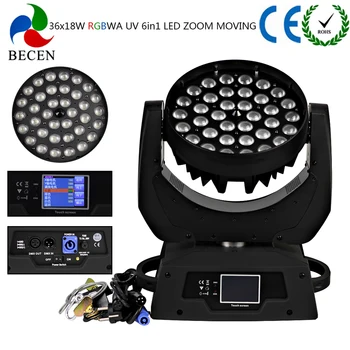 

36x18W RGBWA UV 6in1 Led Moving Head Light Zoomable Stage Show lighting from Warehouse 2pcs