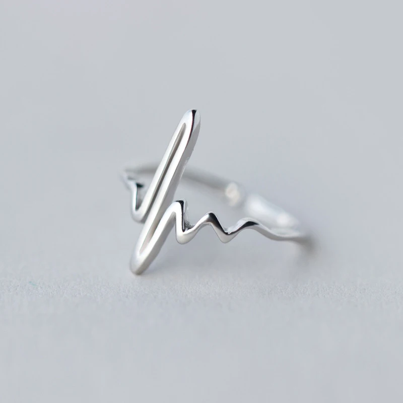 Женское кольцо с электрокардиограммой вечерние емый Размер|heart beat ring|heartbeat ringfashion
