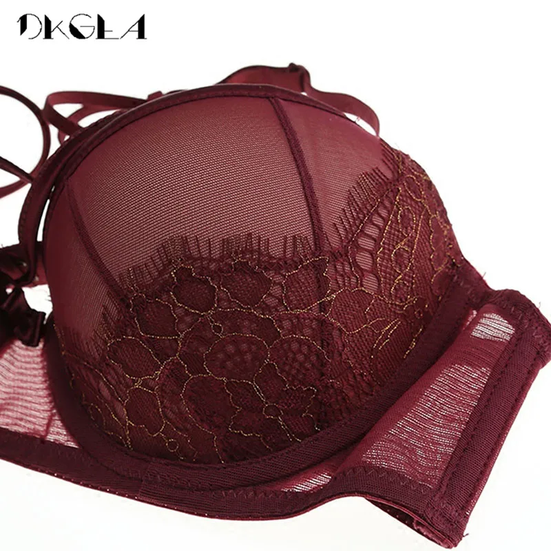 New Top Sexy Underwear Push up Bra Set Cotton Brassiere Deep V Black Lace Bra and Panty Sets Embroidery Women Lingerie Set Green