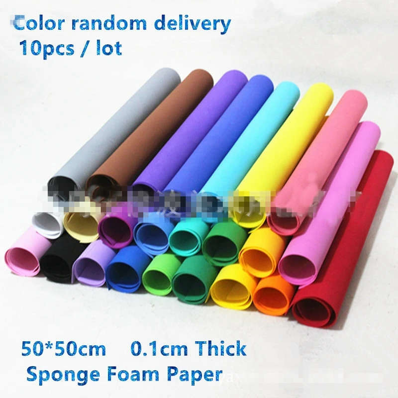 

10pcs/lot EVA Foam Paper Handmade Foam Sheets Sponge Paper DIY Handcraft Materials Multicolour 50x50x0.1cm XHH8094