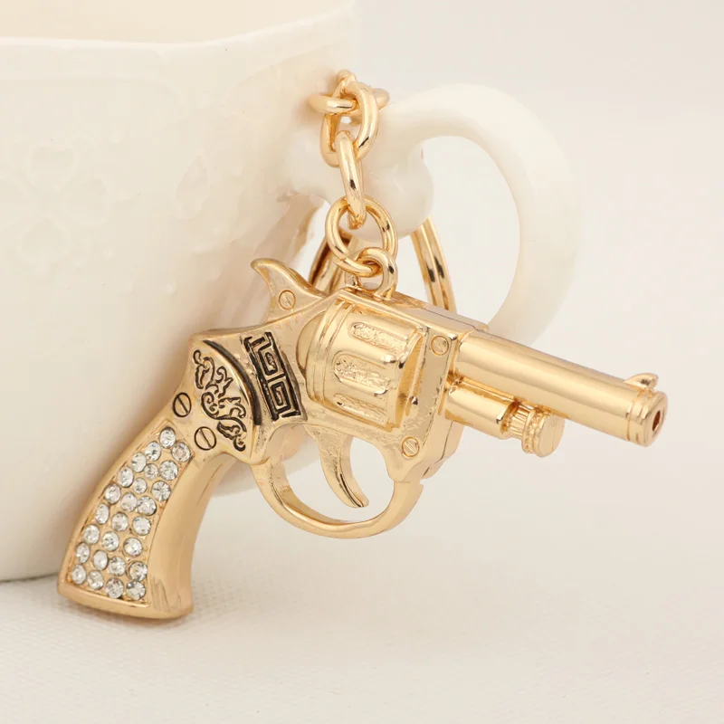 Buy Creative Gold Gun Keychains Keyring Fashion