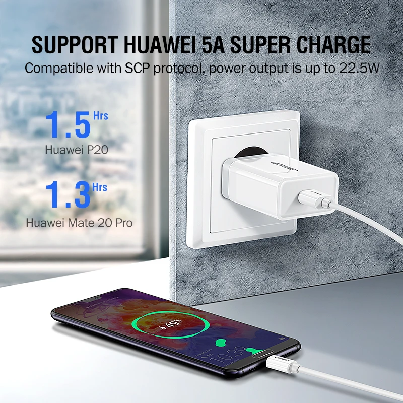 Продажа Ugreen font b USB b font зарядное устройство, супер быстрое зарядное устройство для Huawei Xiaomi iPhone X 8 7, быстрое 3,0 зарядное устройство для телефона, адаптер ЕС, за...