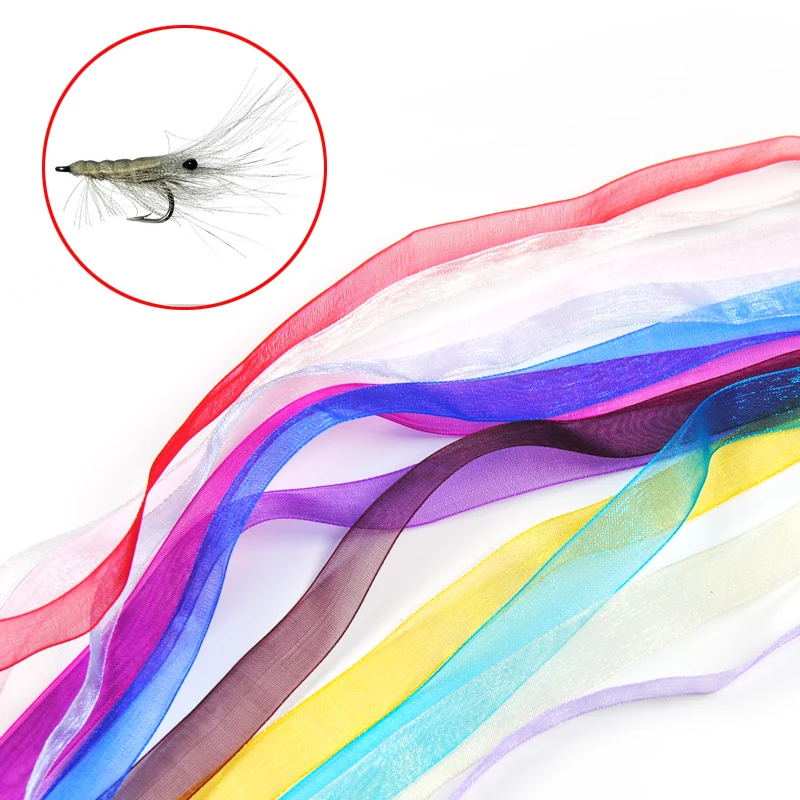 

2bags 1m X 12mm wide Sparkle Bright Ribbon for Shrimp nymph Back making fly tying material for streamers