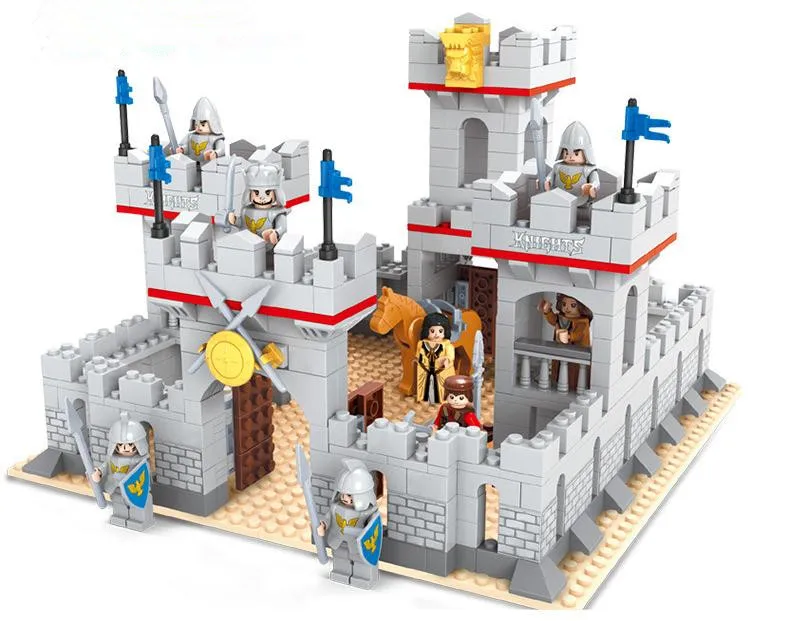 686 шт. кубики для девочек средневековья город принцесса Рыцари замок Модель Строительство наборы игрушечные лошадки для детские Кирпичи