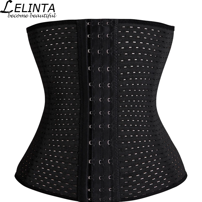 NK SUPPORT Breathable Women Waist Trainer Shapers Hollow Out Underbust Shapers Corset Sexy Corselet  4 Spiral Steel Bone
