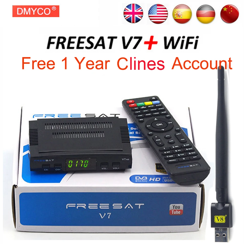 Freesat Satellite font b TV b font font b Receiver b font decoder Freesat V7 HD