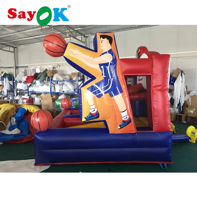 Съемки обручи игры гигантский Надувное баскетбольное кольцо бросать мяч в баскетбольную надувные игры с вентилятором для игровой центр 2 размера