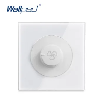 

Wallpad 2019 New Arrival Fan Switch Speed Regulator Wall Light Switch With LED Indicator Crystal Glass Panel 450W