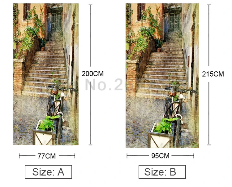 3D настенная дверная наклейка ретро уличный вид обои с лестницей гостиная спальня домашний декор паста ПВХ Самоклеящиеся водостойкие Переводные картинки