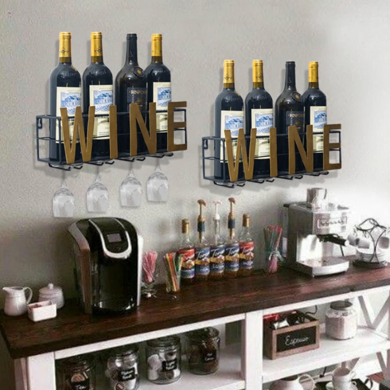 Metal Bar Wine Rack Goblet Rack Upside Down and Creative Personality