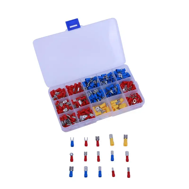 

280pcs Female Male Wire Terminal Assortment Insulated Electrical Connector Fork U-type Set Terminals Connectors Assortment Kit