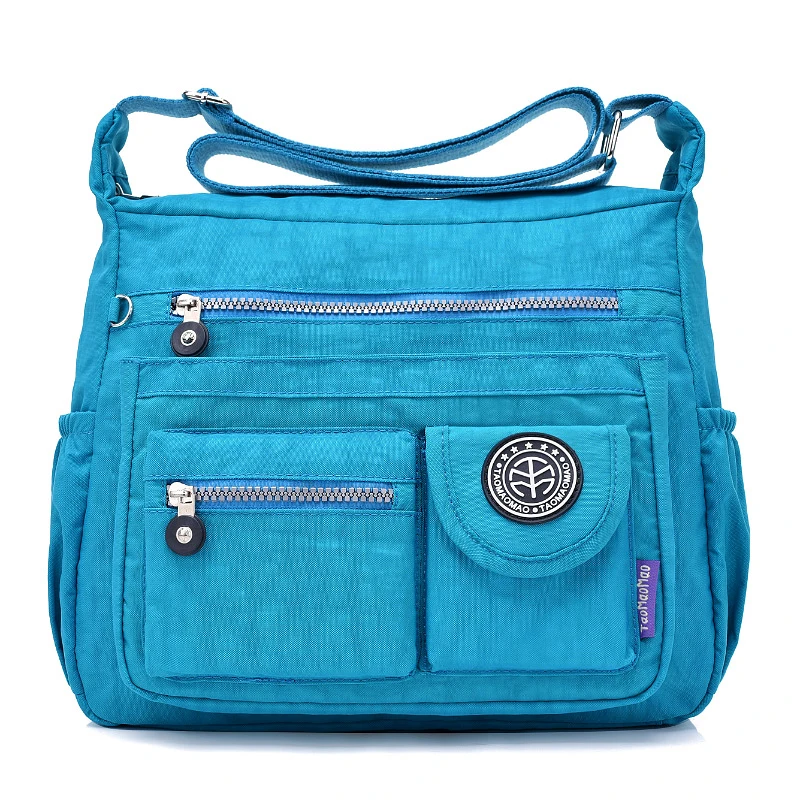 Женские сумки через плечо, женские сумки, известный бренд, одноцветная сумка-мессенджер, маленькая Летняя Пляжная Нейлоновая Сумочка, женская сумка - Цвет: Небесно-голубой