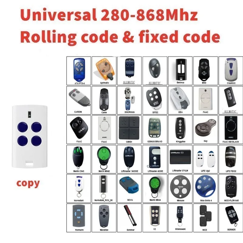

2pcs FOR Fadini Jubi, Jubi Small Multi-Frequency Fixed & Rolling code Duplicator 315 418 433 868 280-868.35MHz