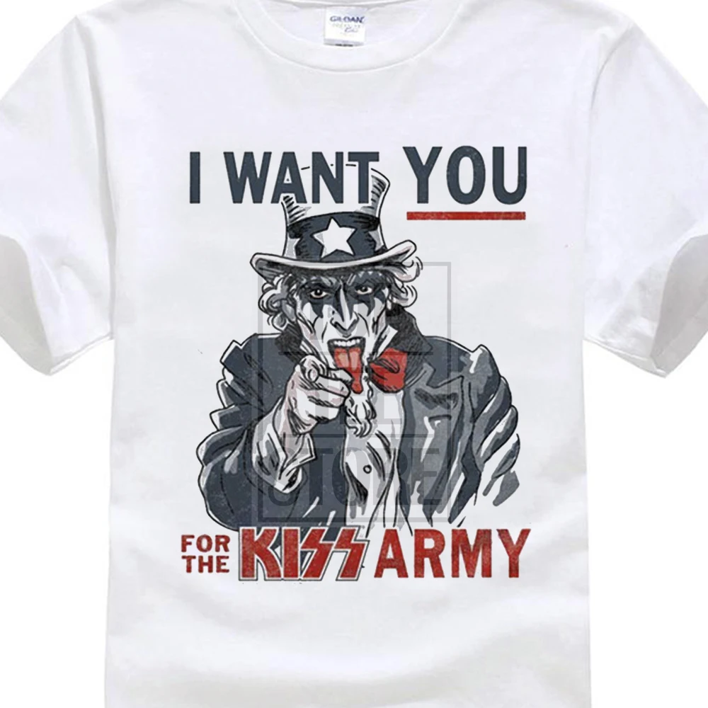 2017 футболка с надписью Kiss Uncle Sam I Want You дизайном Army Rock Tour Merch Punk Indie