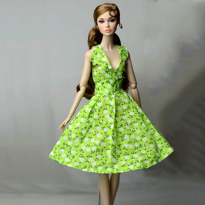 Модное Цветочное платье в деревенском стиле для куклы Барби; вечерние платья для куклы Барби; аксессуары для одежды - Цвет: dress6