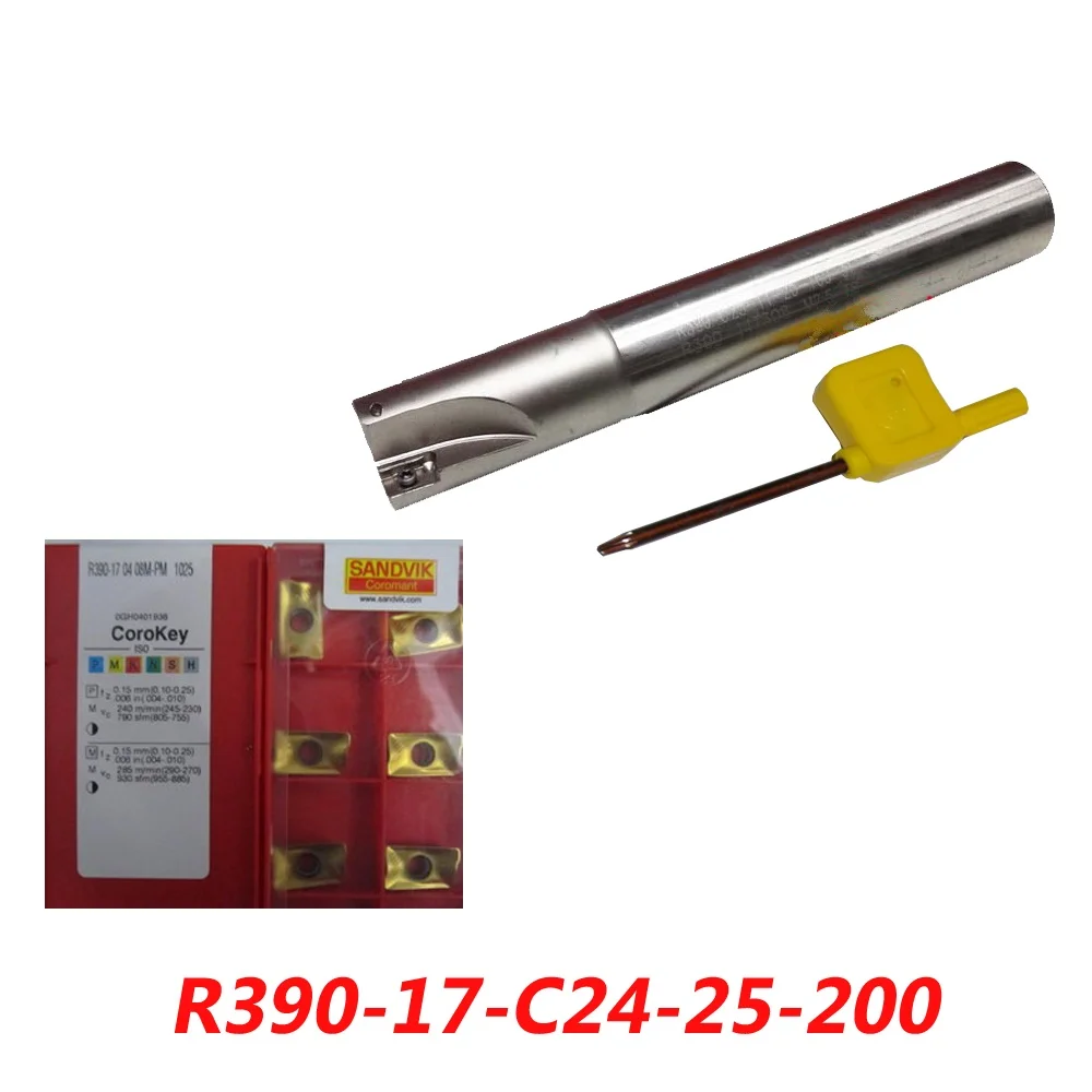 

Free Shipping R390-17-C24-25-200 Indexable Face Milling Cutter Tools For R390-170408 Carbide Inserts Suitable For NC/CNC Machine