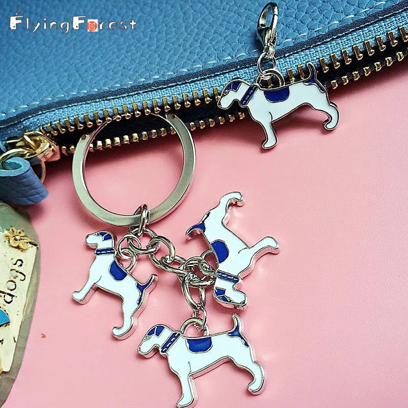 

English Foxhound key ring Keychain dog Keychain on bag Car key ring Chow chow keychains Gifts chains for men wholesale cheap