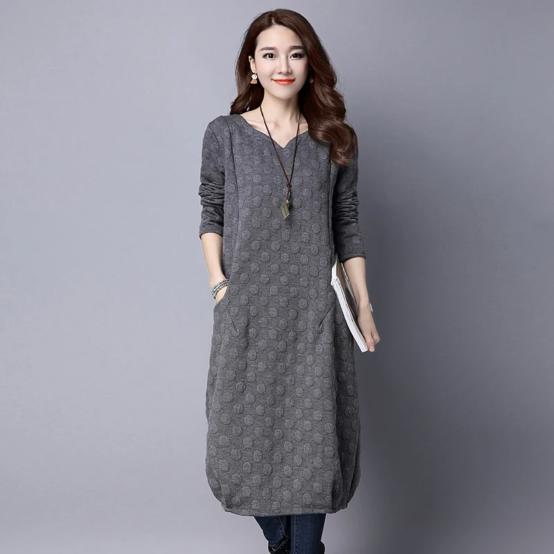 Женское платье свитер с круглым вырезом свободного покроя|loose dress|dress plusplus dress |
